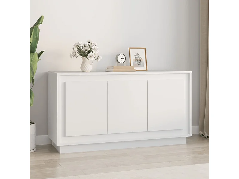 Buffet blanc 102x35x55 cm bois d'ingénierie