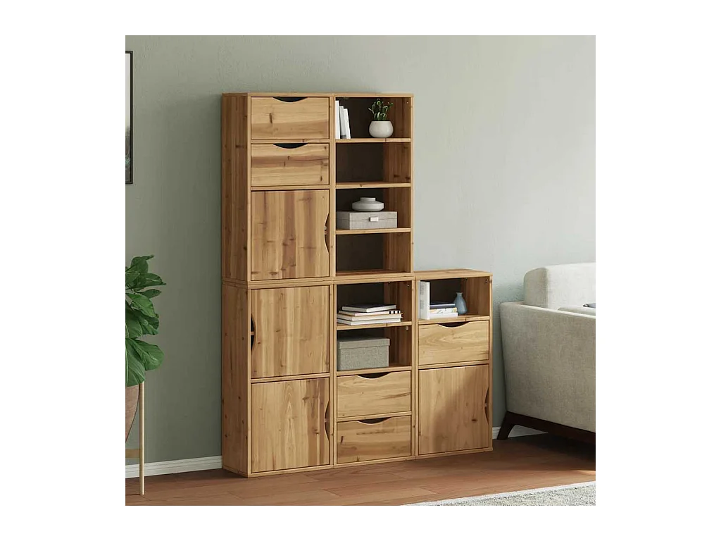 Armoires latérales 5 pcs ODDA 40x24x79 cm bois massif pin