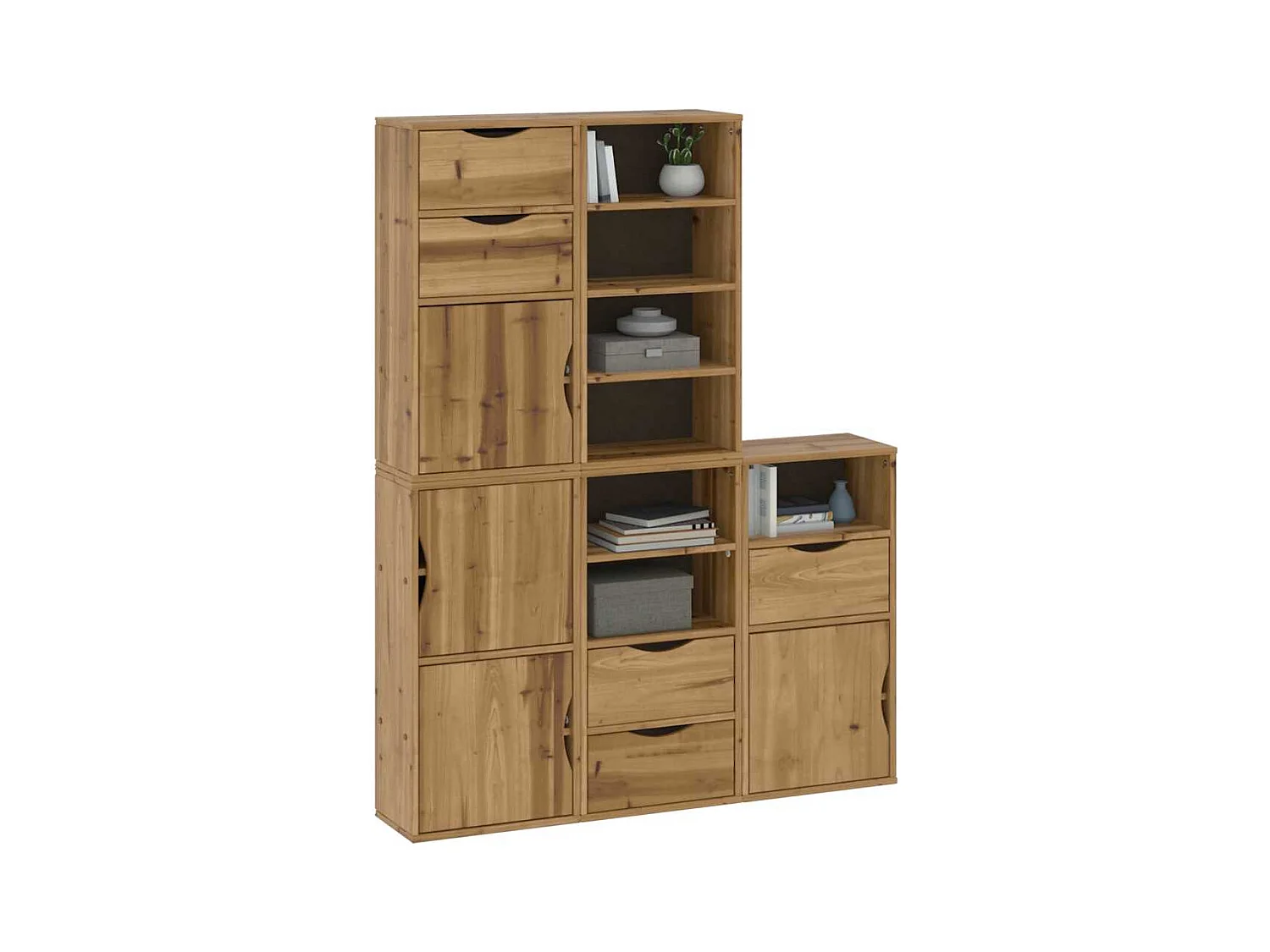 Armoires latérales 5 pcs ODDA 40x24x79 cm bois massif pin