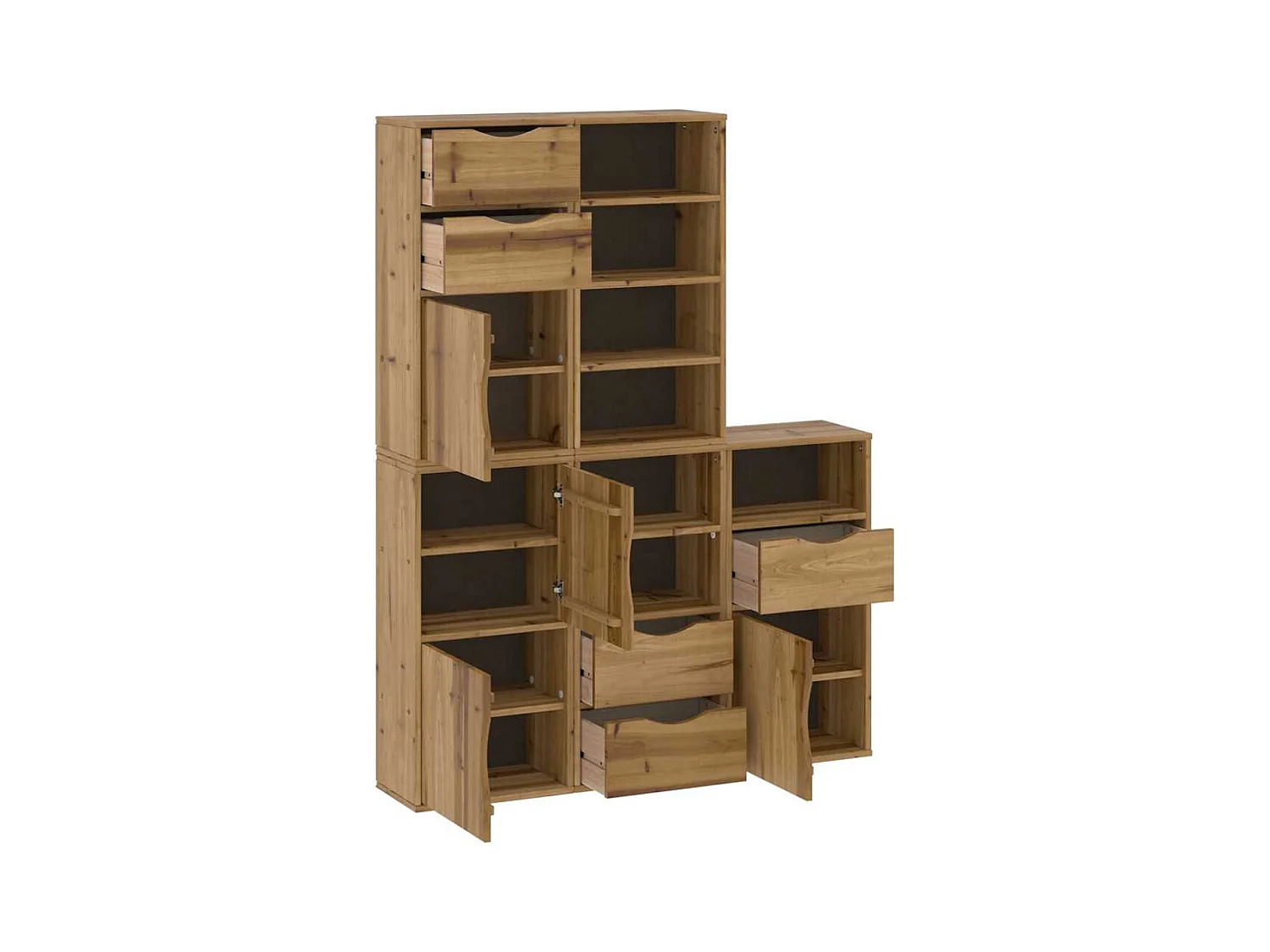 Armoires latérales 5 pcs ODDA 40x24x79 cm bois massif pin