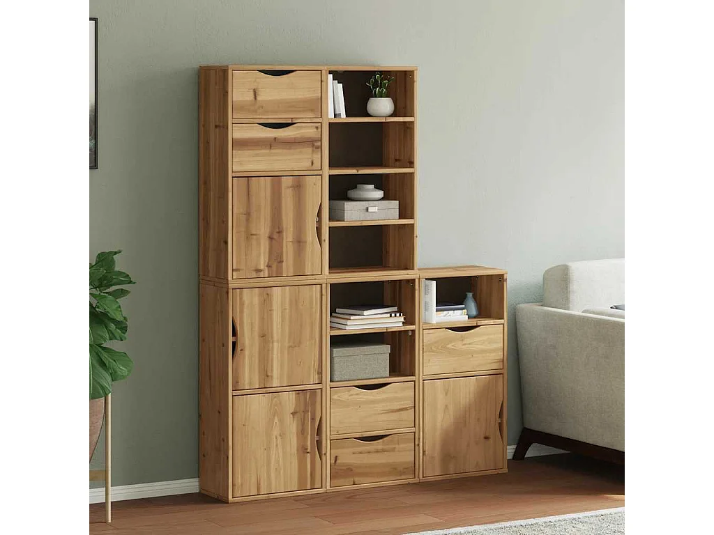 Armoires latérales 5 pcs ODDA 40x24x79 cm bois massif pin