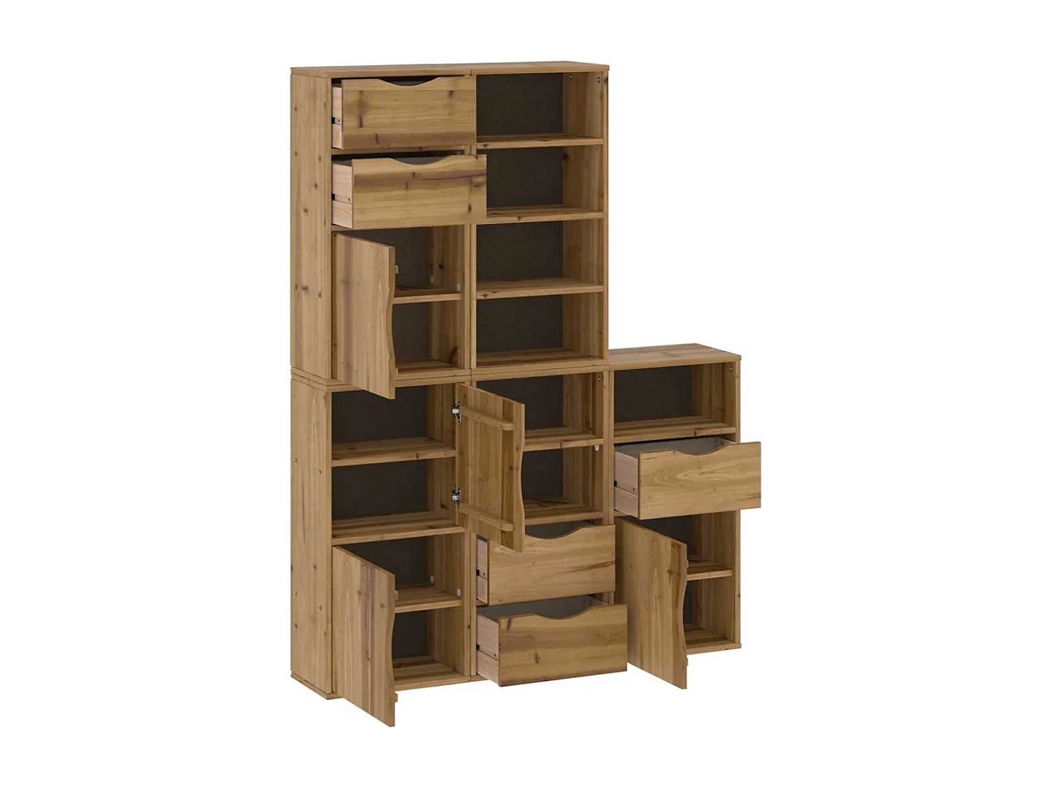 Armoires latérales 5 pcs ODDA 40x24x79 cm bois massif pin