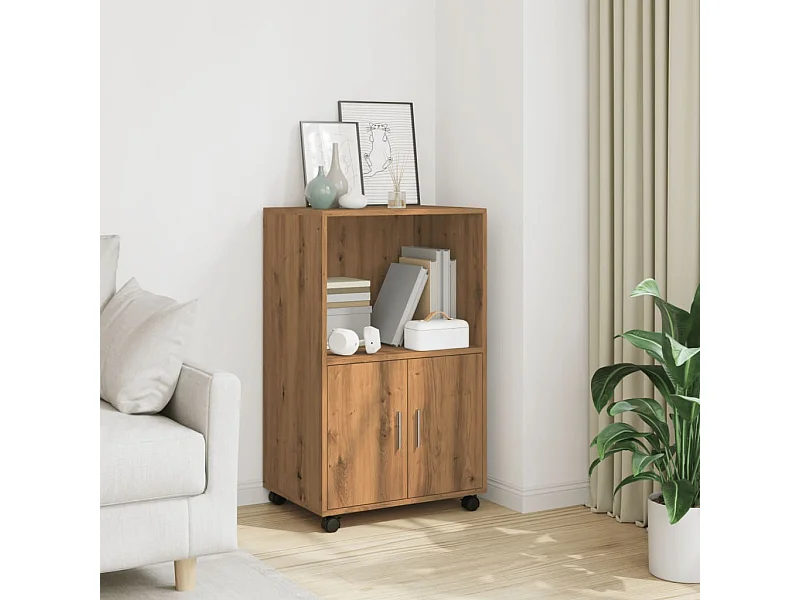 Handgefertigter Rollschrank aus Eiche 55x40x91 cm Holzwerkstoff