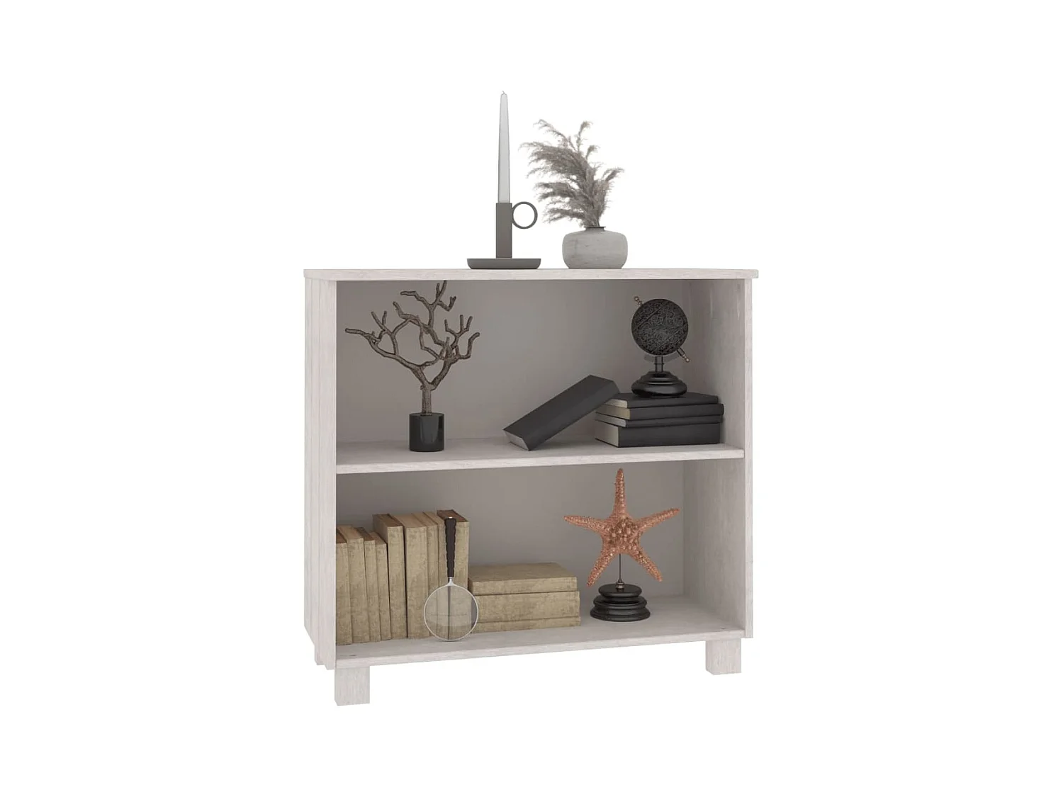 Buffet HAMAR Blanc 85x35x80 cm Bois massif de pin