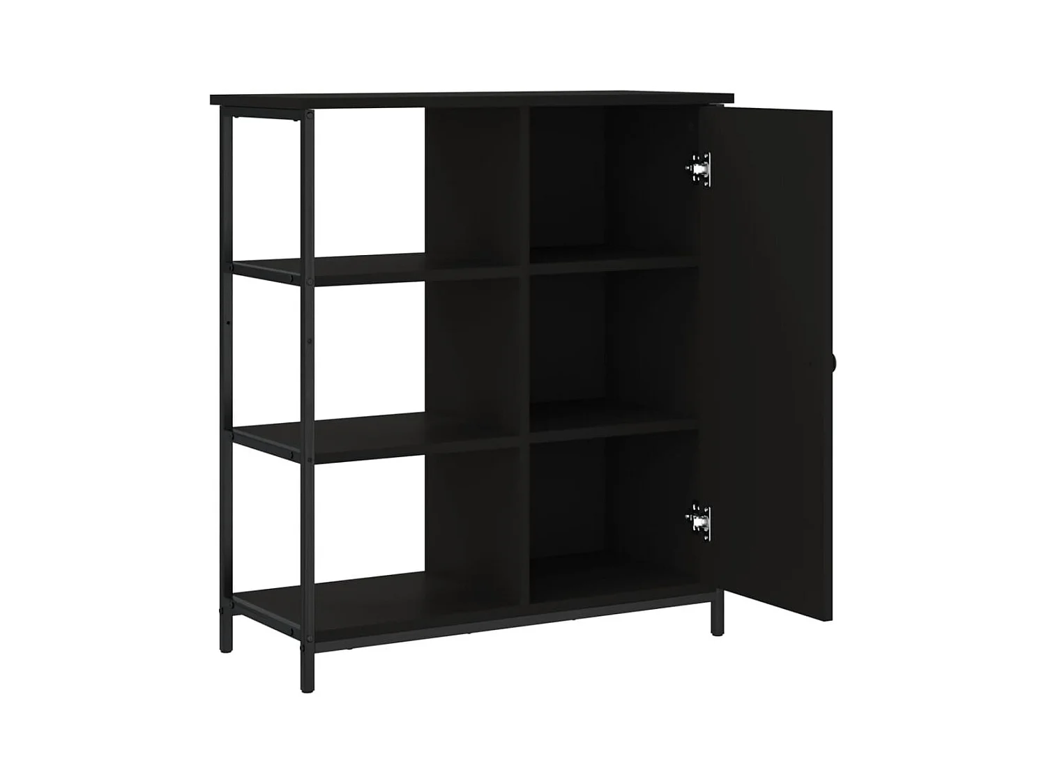 Buffet noir 70x30x80 cm bois d'ingénierie