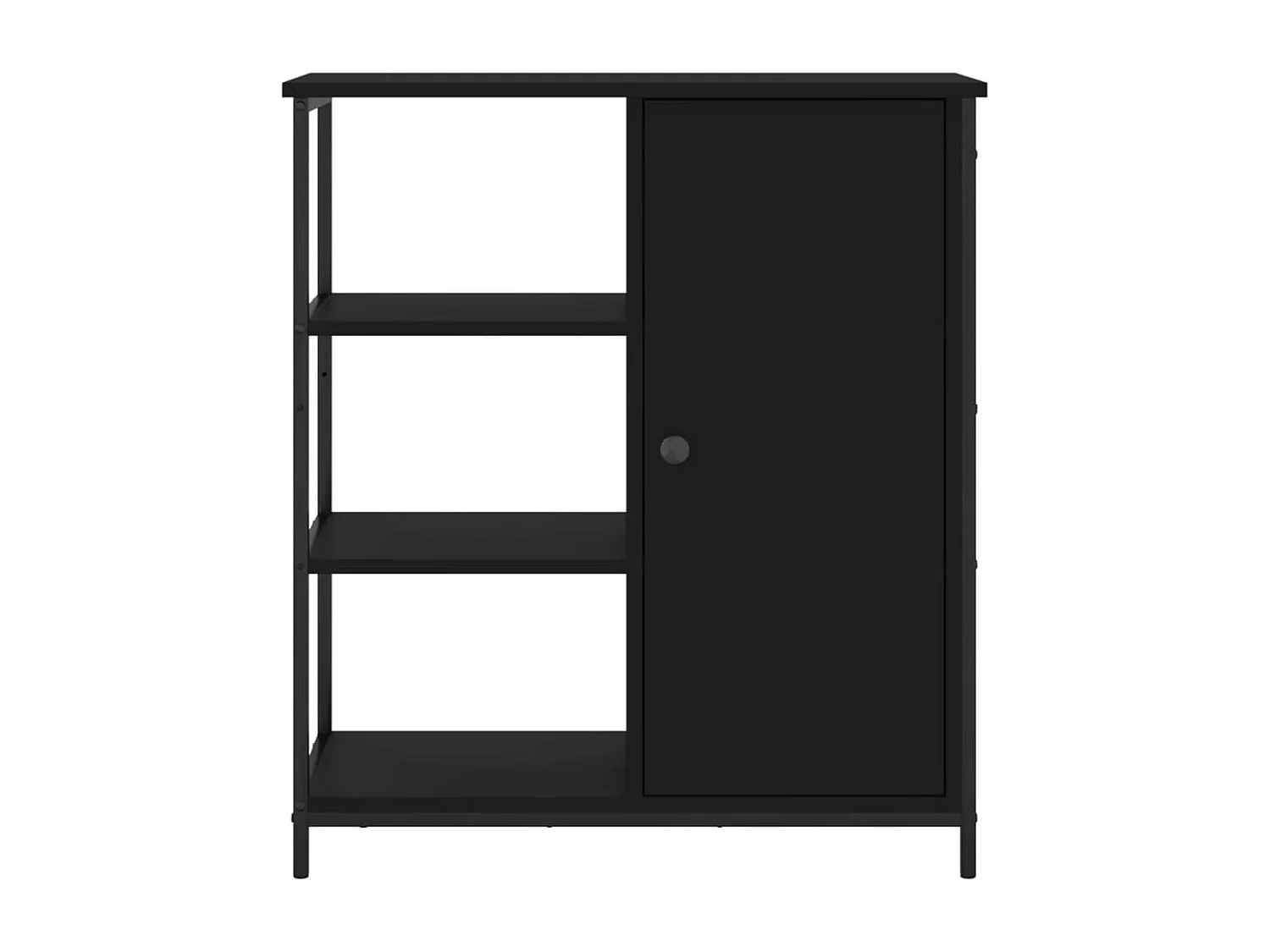 Buffet noir 70x30x80 cm bois d'ingénierie