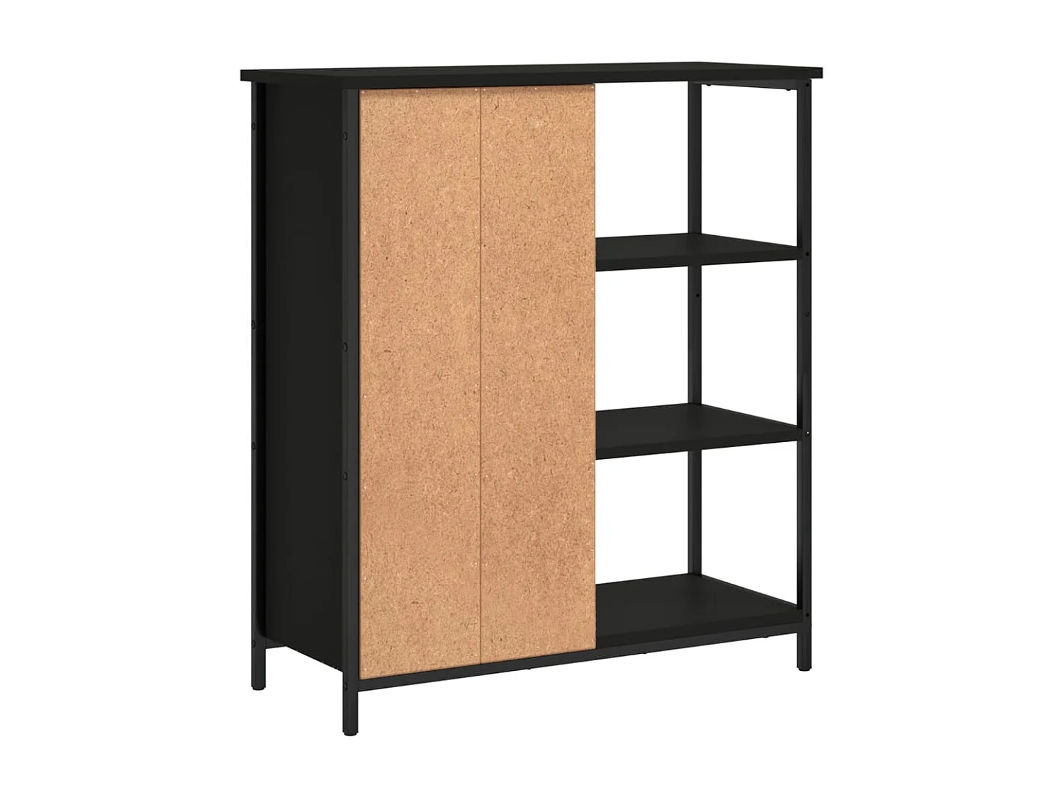 Buffet noir 70x30x80 cm bois d'ingénierie