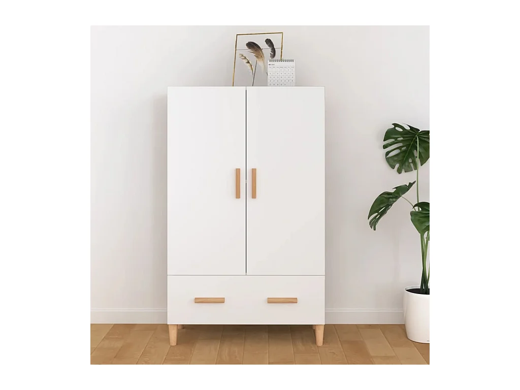 Wit dressoir 70x31x115 cm bewerkt hout