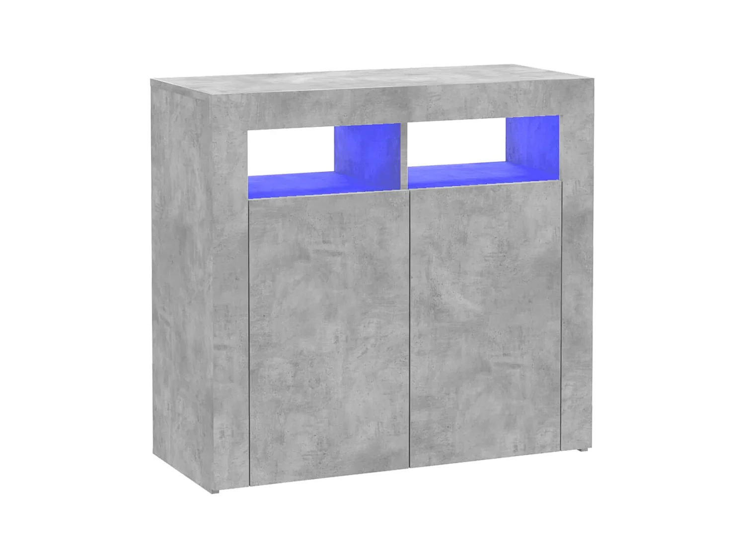 Buffet avec lumières LED gris béton 80x35x75 cm