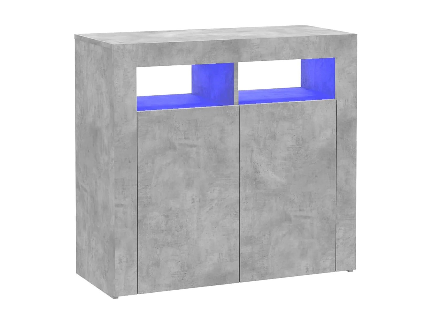 Buffet avec lumières LED gris béton 80x35x75 cm