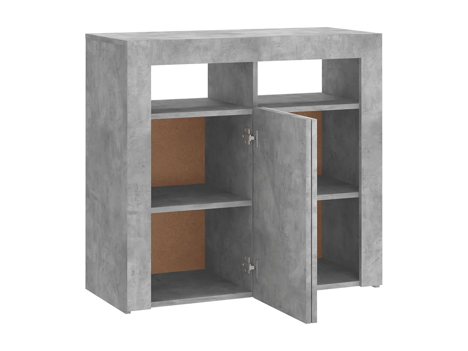 Buffet avec lumières LED gris béton 80x35x75 cm