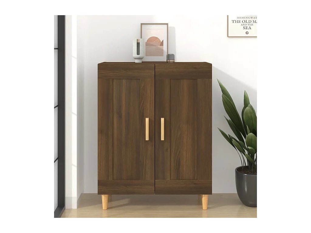 Credenza Rovere marrone 69,5x34x90 cm Legno composito