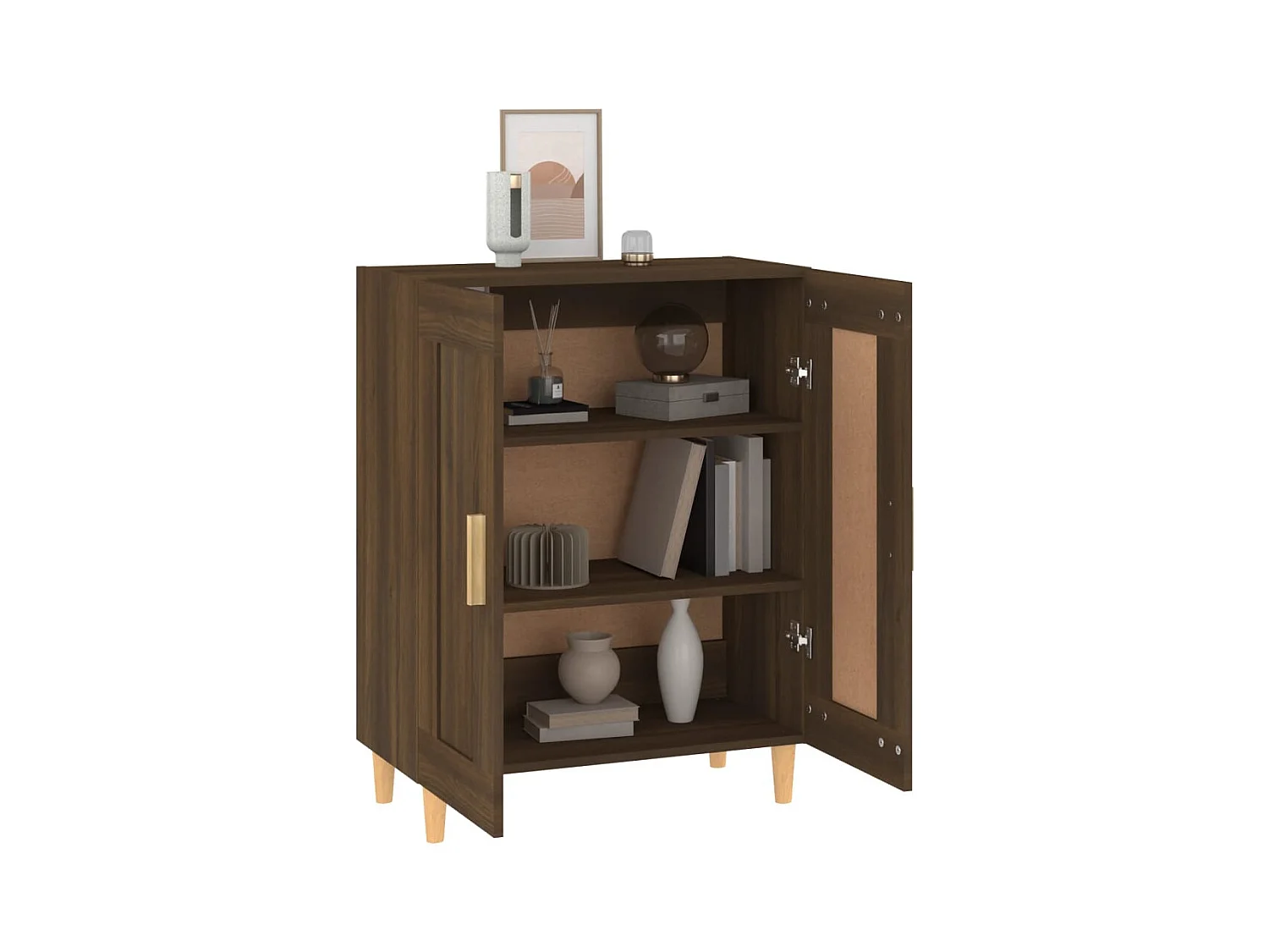 Credenza Rovere marrone 69,5x34x90 cm Legno composito