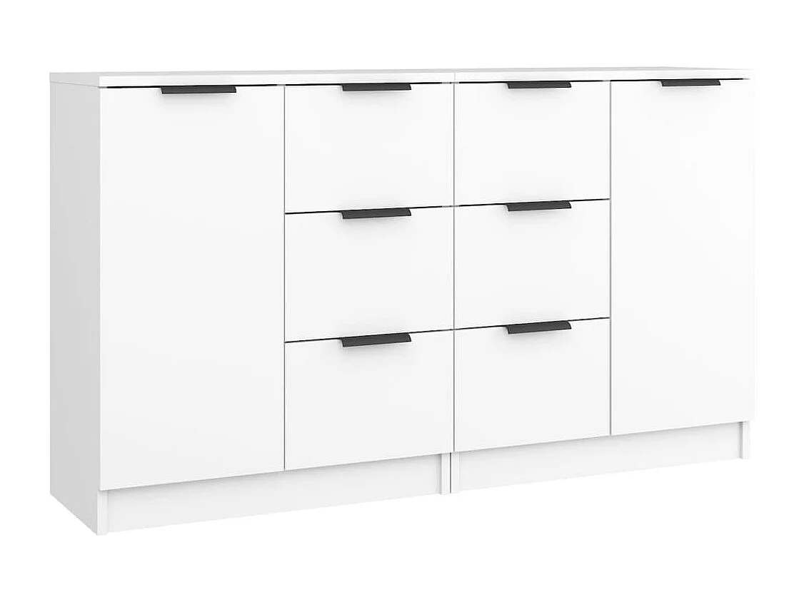 Buffets 2 pcs blanc 60x30x70 cm Bois d'ingénierie