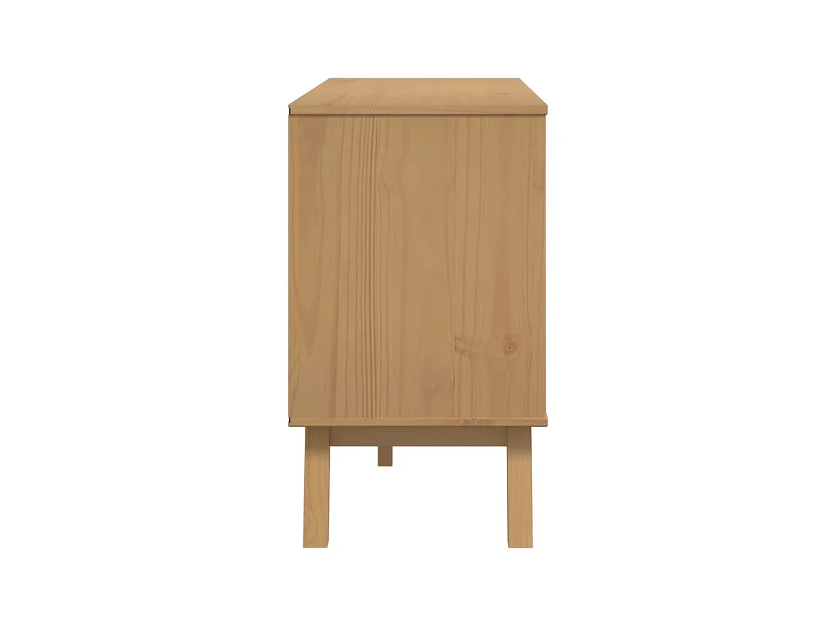 Buffet OLDEN blanc et marron 114x43x73,5 cm bois massif de pin
