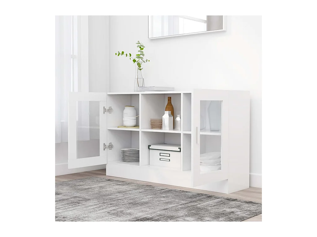 Armoire à vitrine Blanc 120x30,5x70 cm Bois d'ingénierie