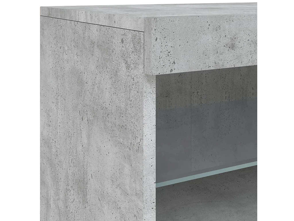 Buffet avec lumières LED gris béton 60x37x67 cm