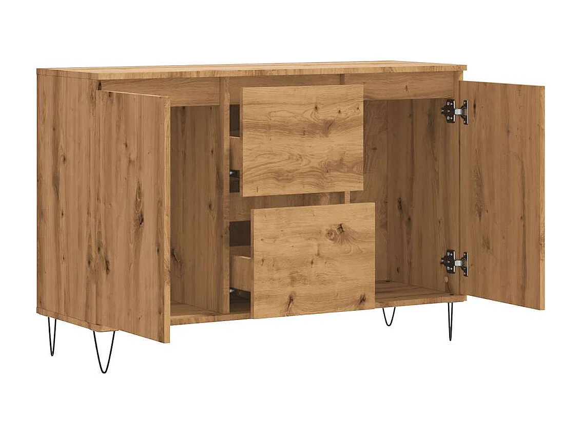 Buffet chêne artisanal 104x35x70 cm bois d'ingénierie