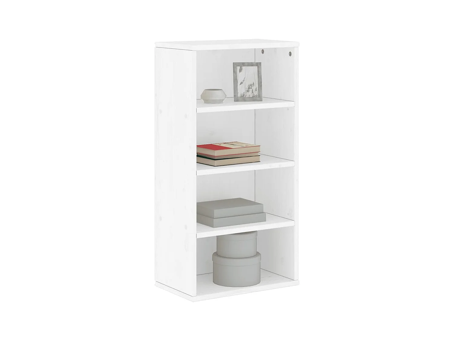 Mobiletto laterale bianco ODDA 40x24x79 cm in legno massello di pino