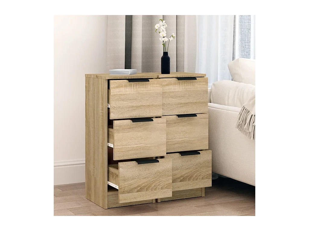 Credenze 2 pz Rovere Sonoma 30x30x70 cm Legno composito