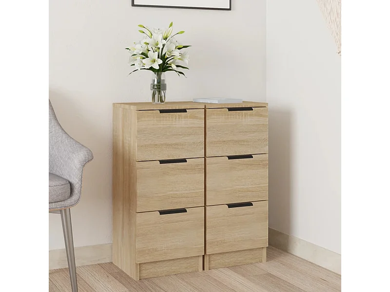 Credenze 2 pz Rovere Sonoma 30x30x70 cm Legno composito