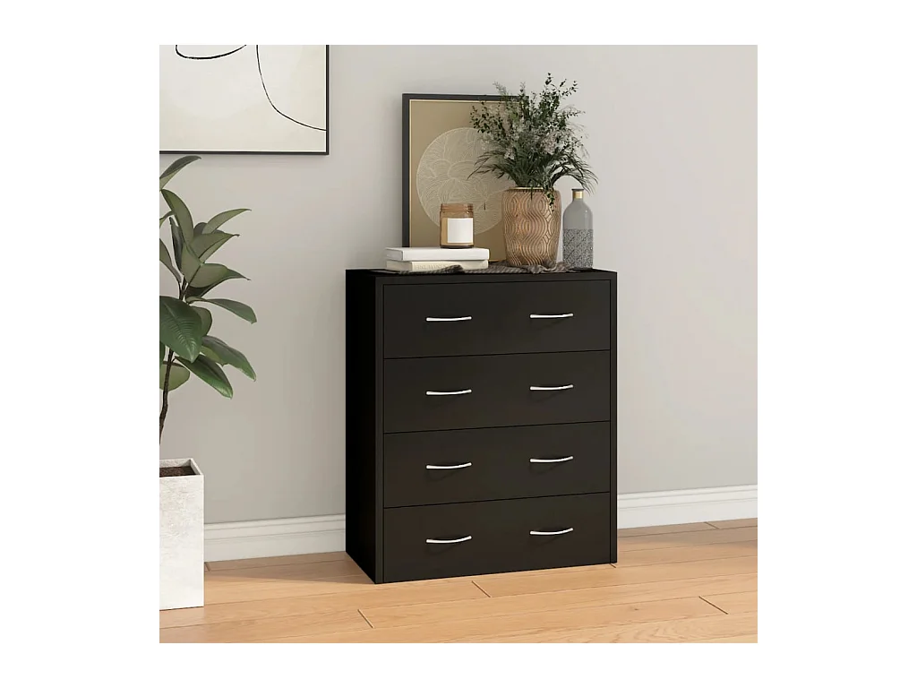 Buffet avec 4 tiroirs 60x30,5x71 cm Noir
