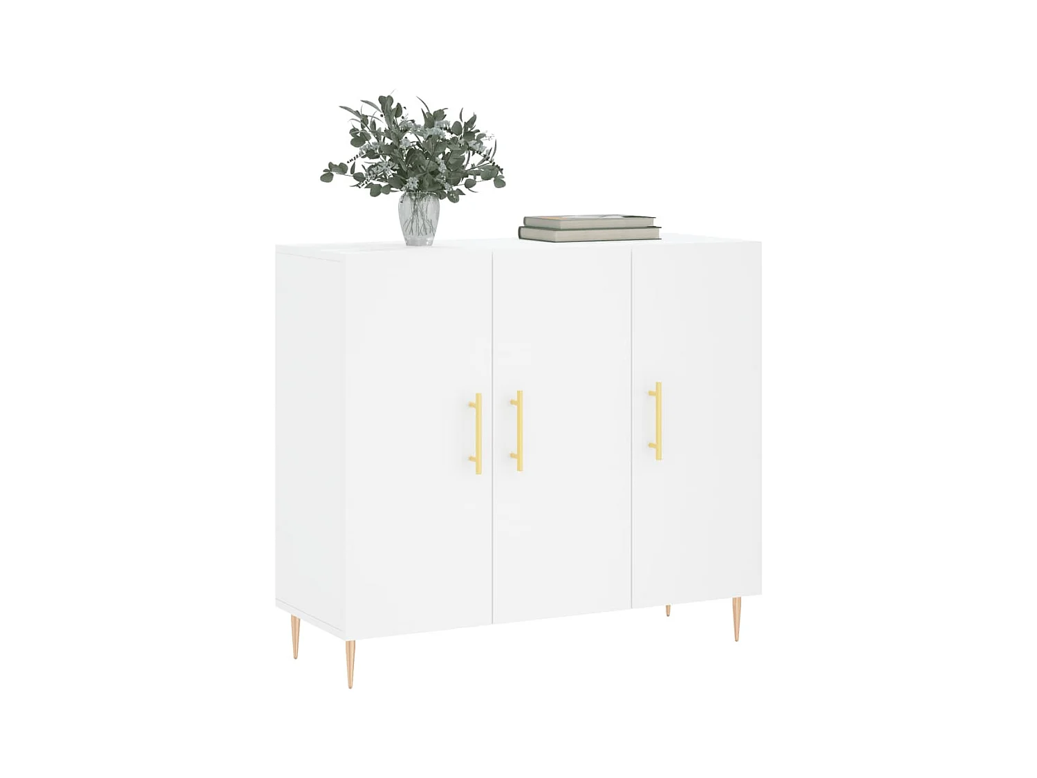 Buffet blanc 90x34x80 cm bois d'ingénierie
