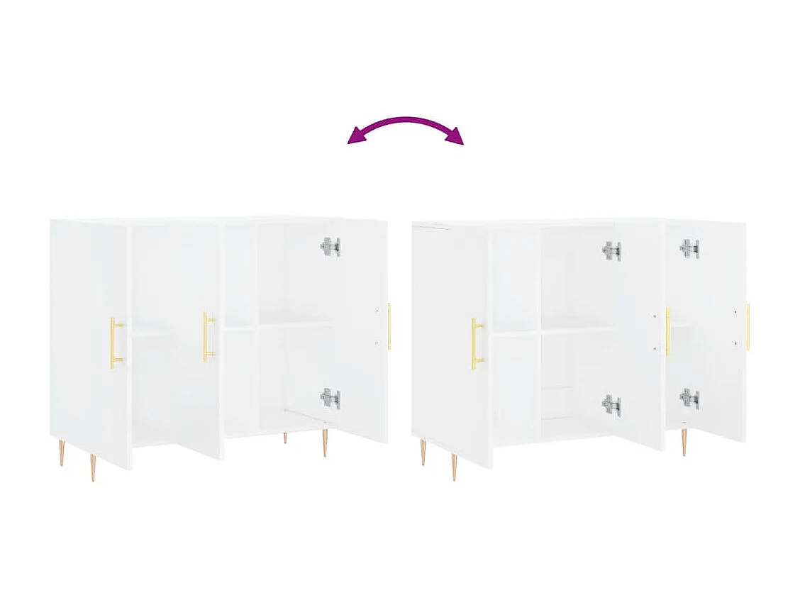 Buffet blanc 90x34x80 cm bois d'ingénierie