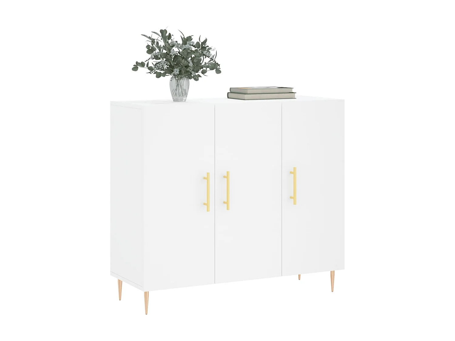 Buffet blanc 90x34x80 cm bois d'ingénierie
