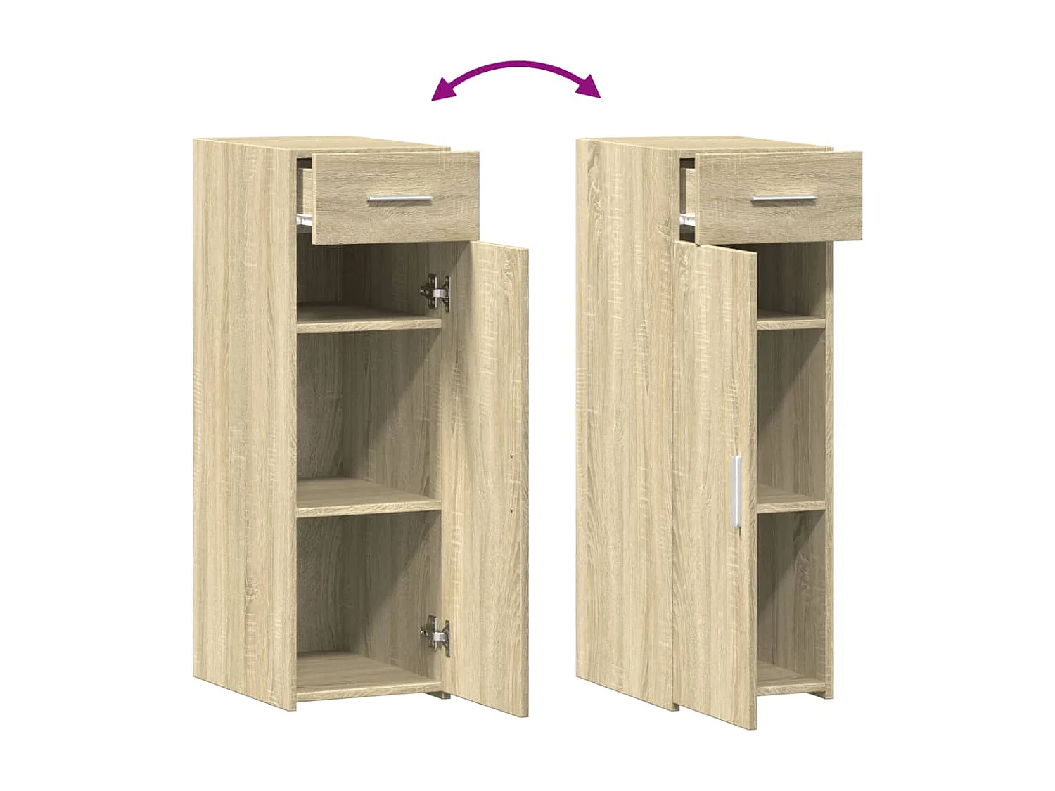 Sideboard aus Sonoma-Eiche, 30 x 42,5 x 93 cm, Holzwerkstoff