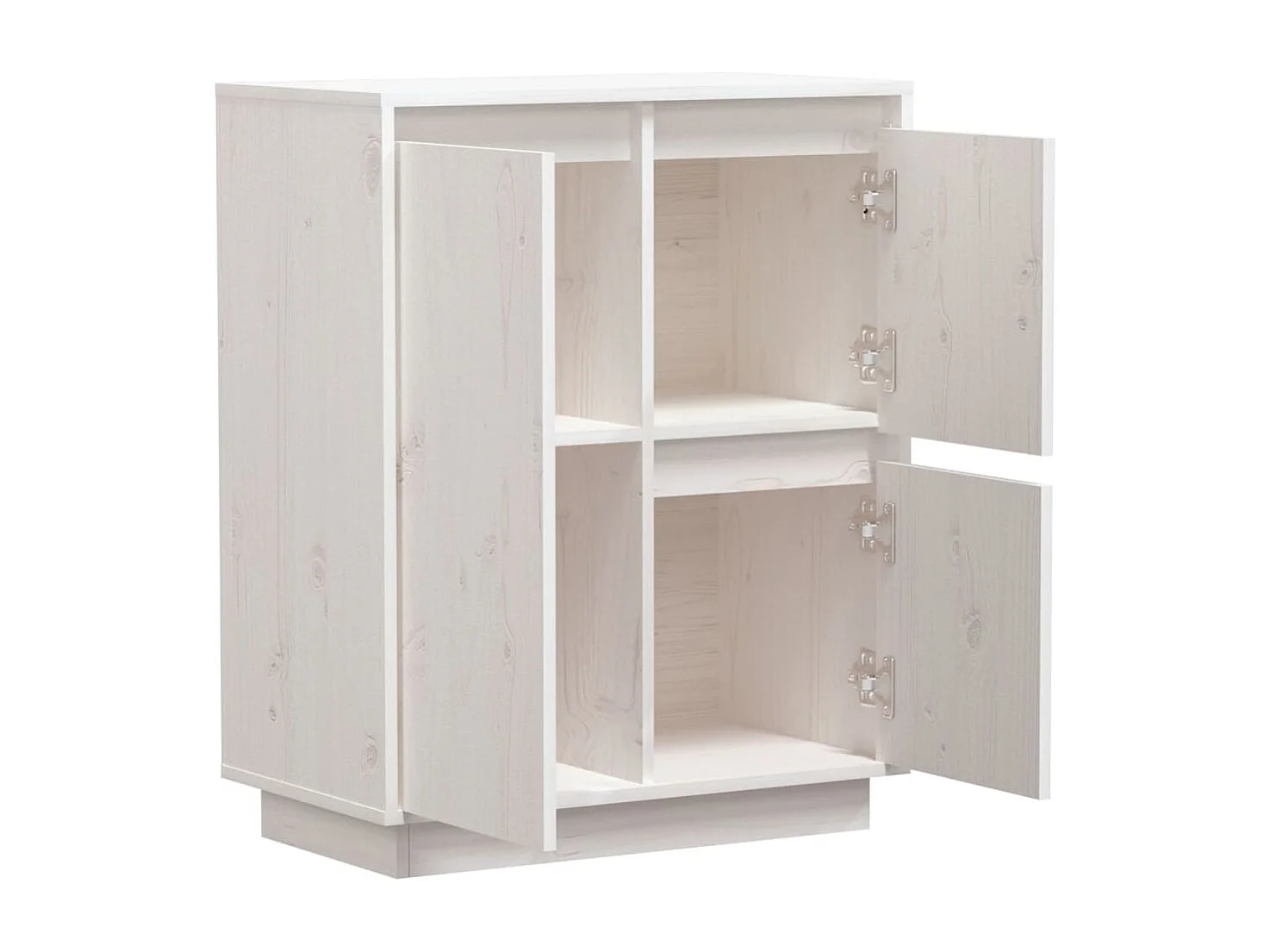 Buffet Blanc 60x34x75 cm Bois massif de pin
