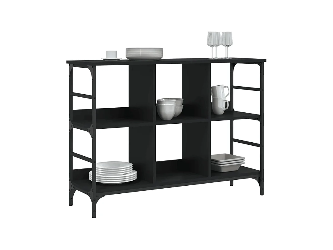 Buffet noir 102x32x73,5 cm bois d'ingénierie