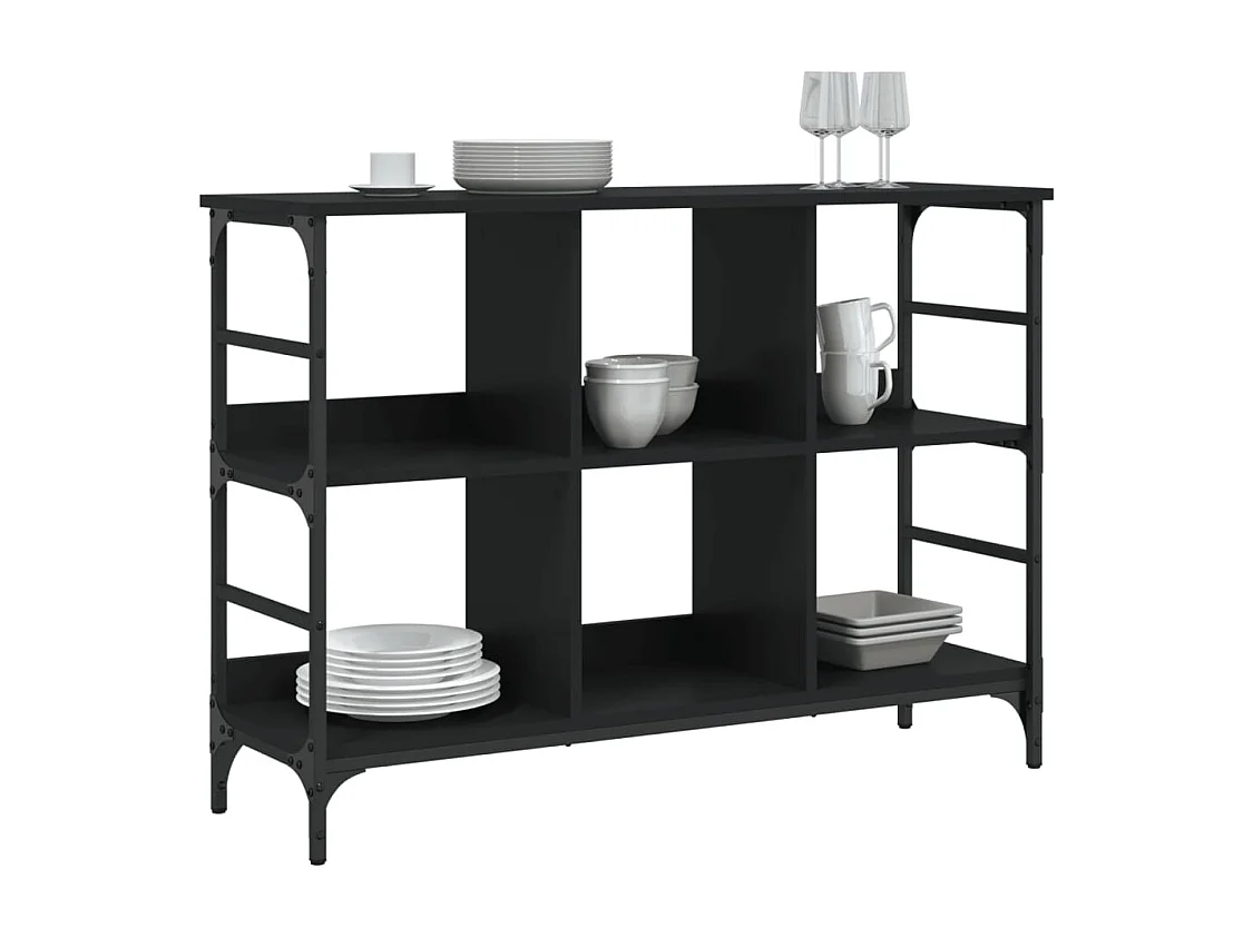 Buffet noir 102x32x73,5 cm bois d'ingénierie