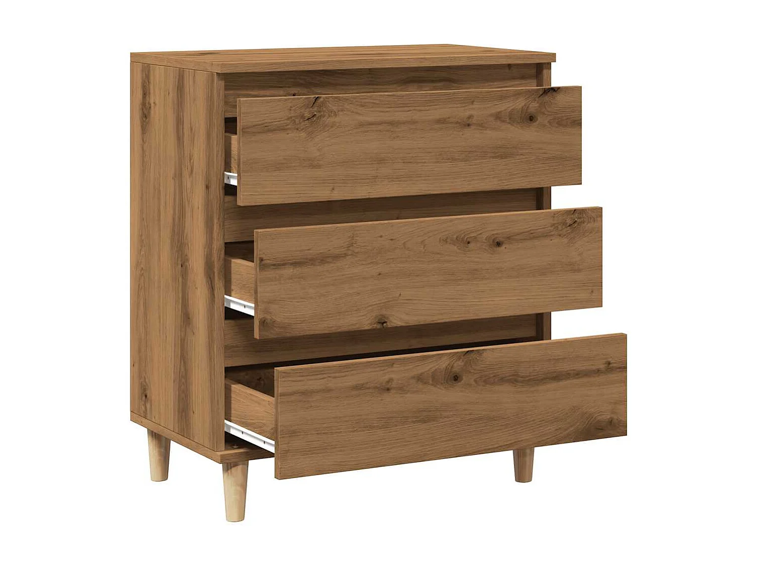 Handgemaakt eikenhouten dressoir 60x35x70 cm bewerkt hout