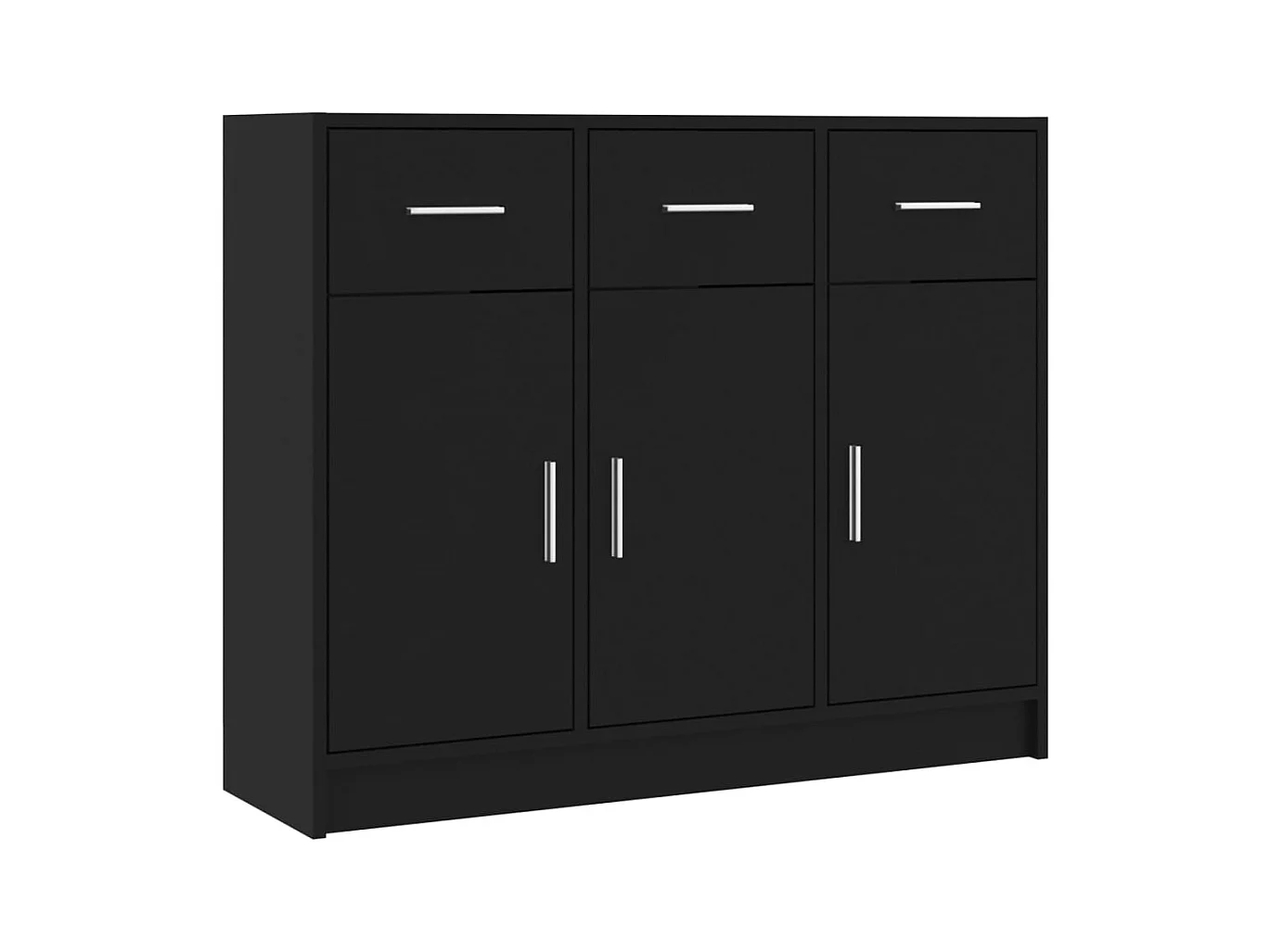 Buffet noir 91x28x75 cm bois d'ingénierie