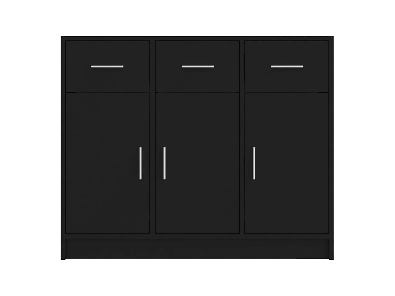 Buffet noir 91x28x75 cm bois d'ingénierie