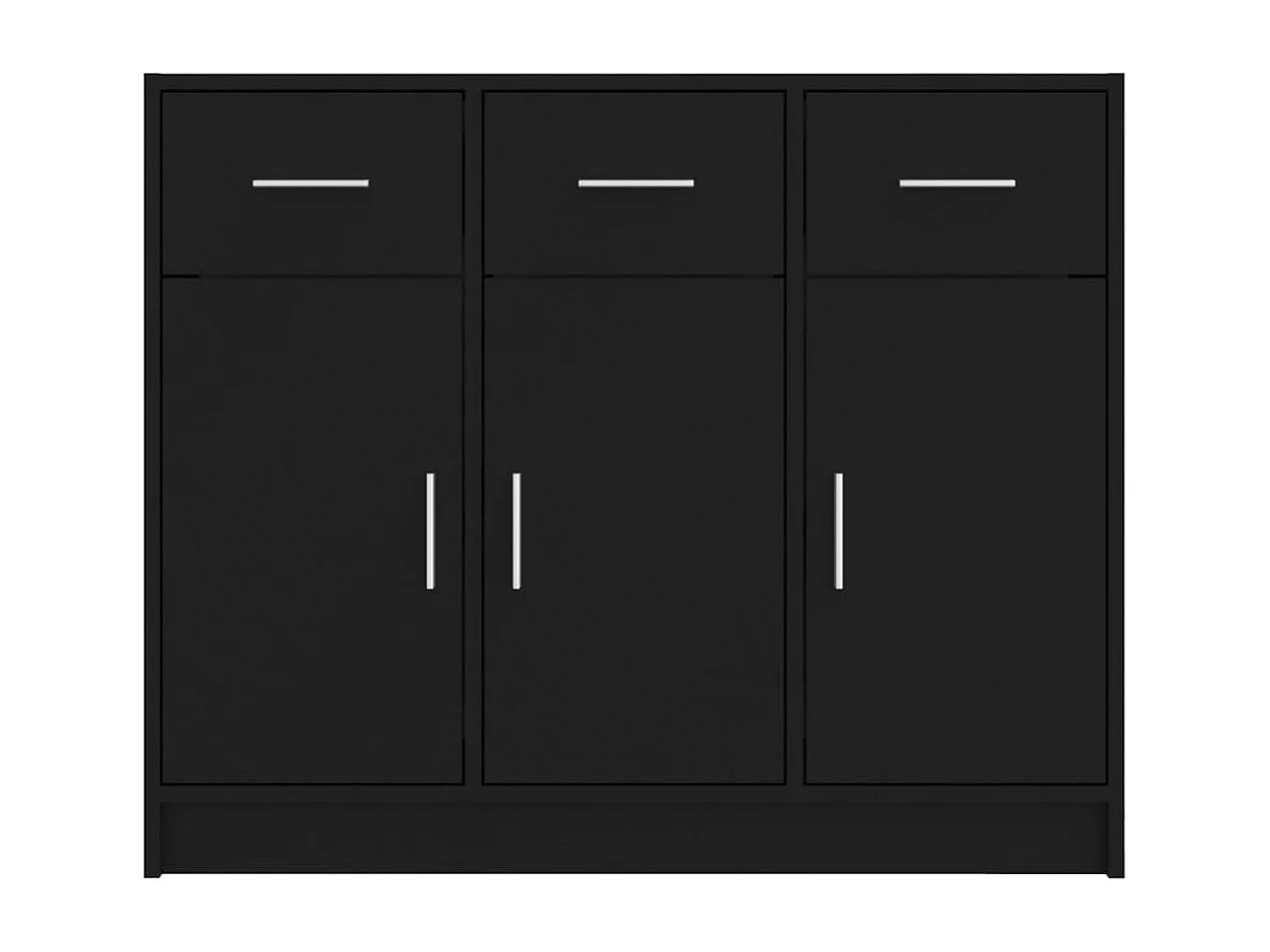 Buffet noir 91x28x75 cm bois d'ingénierie