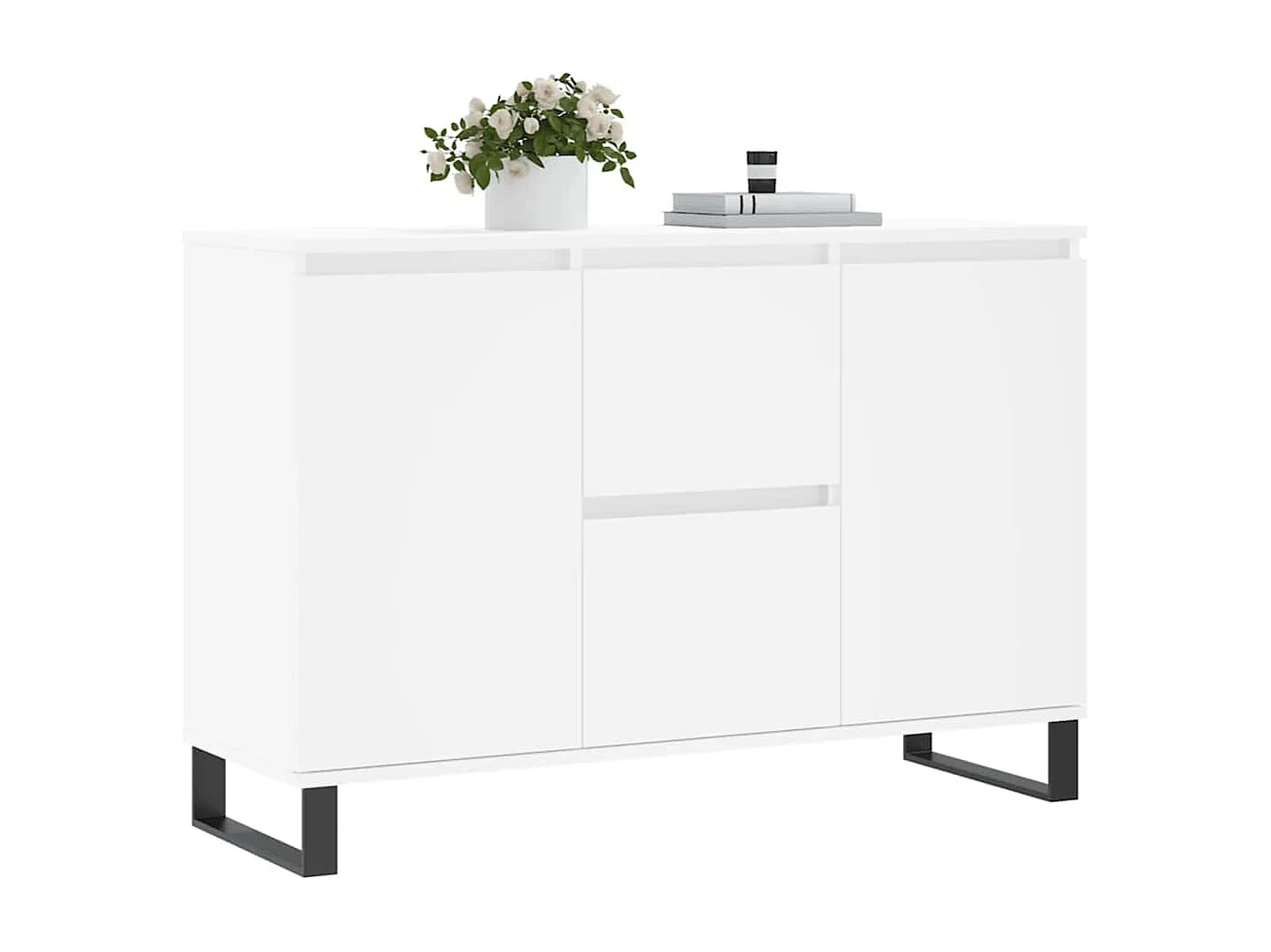 Credenza bianca 104x35x70 cm in legno ingegnerizzato