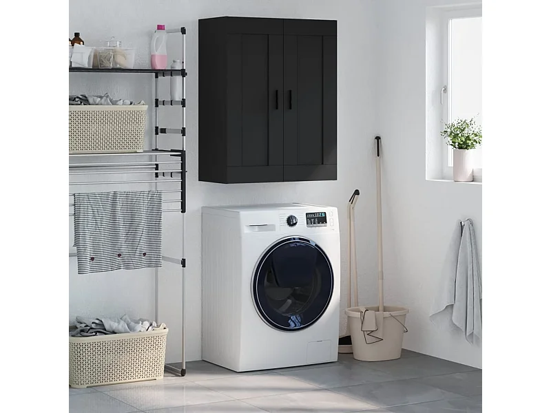 Armoire murale noir 69,5x34x90 cm bois d'ingénierie