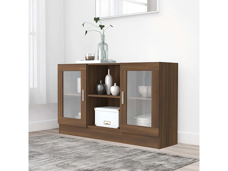 Armoire à vitrine Chêne marron 120x30,5x70 cm Bois d'ingénierie