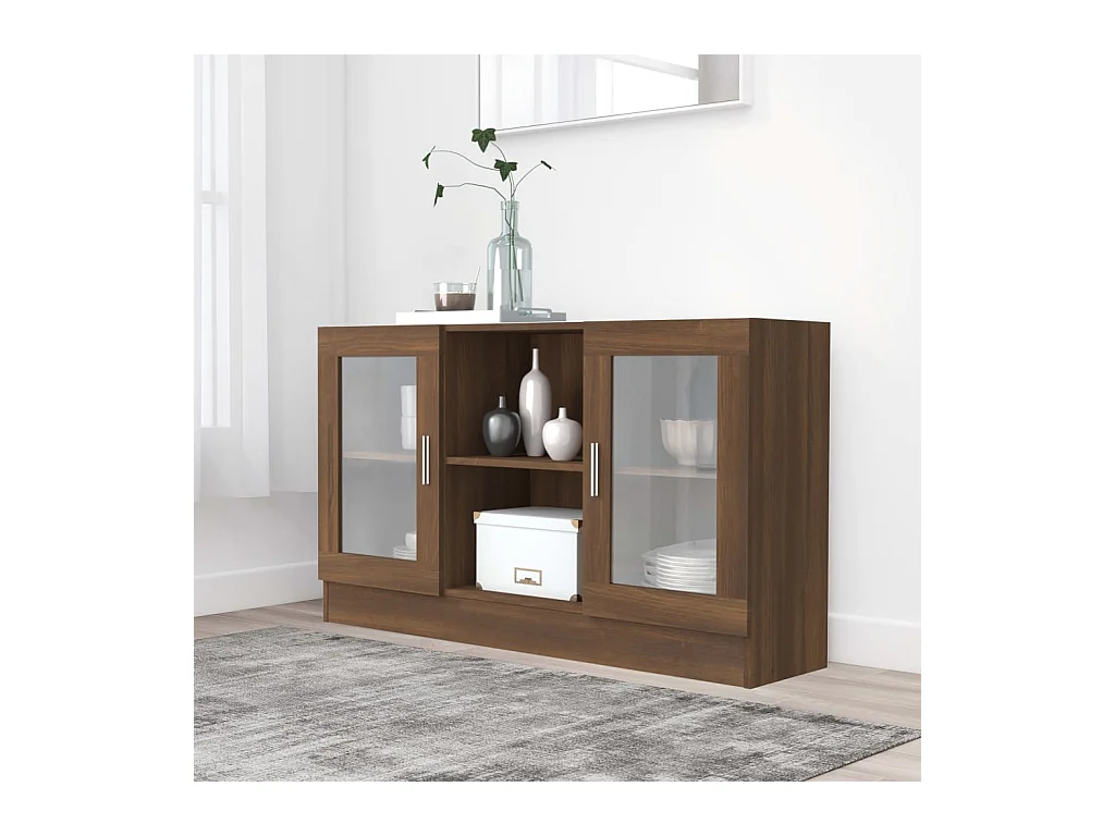 Armoire à vitrine Chêne marron 120x30,5x70 cm Bois d'ingénierie