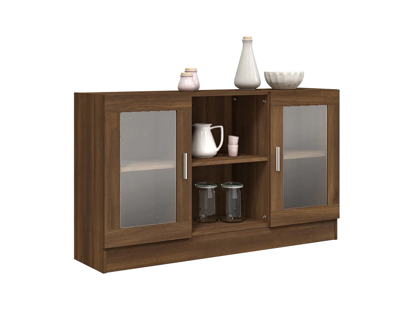 Armoire à vitrine Chêne marron 120x30,5x70 cm Bois d'ingénierie