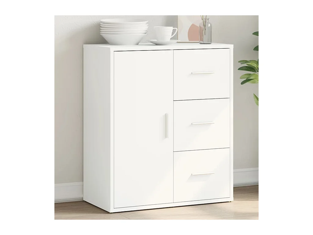 Buffet blanc 60x31x70 cm bois d'ingénierie