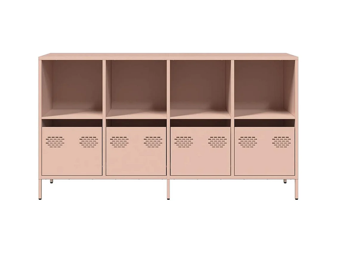 Credenza rosa 135x39x73,5 cm in acciaio laminato a freddo