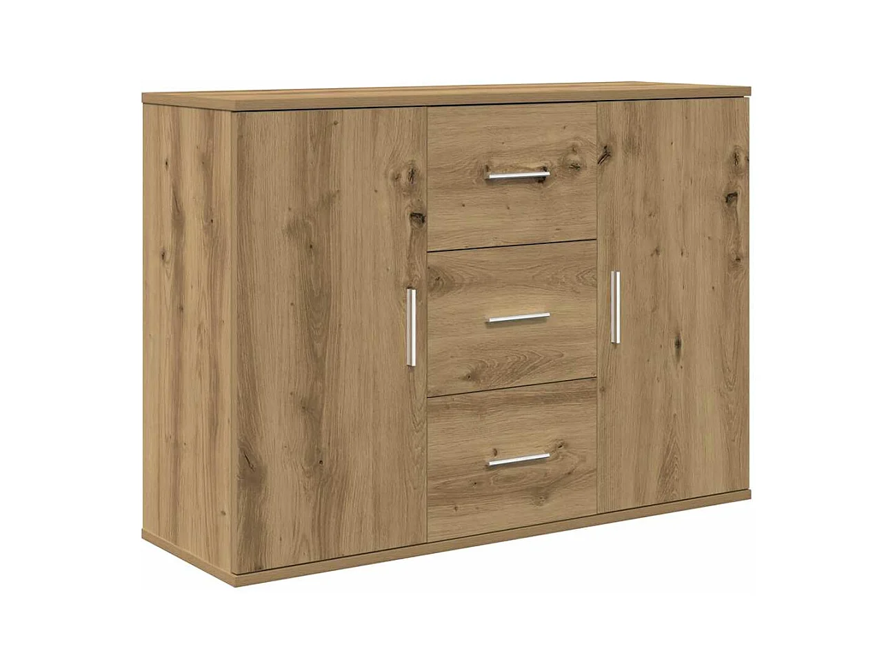 Buffet chêne artisanal 90x29,5x65 cm bois d'ingénierie
