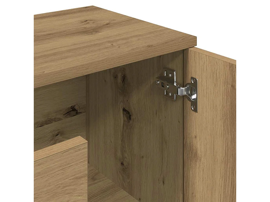 Aparador de roble artesanal 90x29,5x65 cm madera de ingeniería