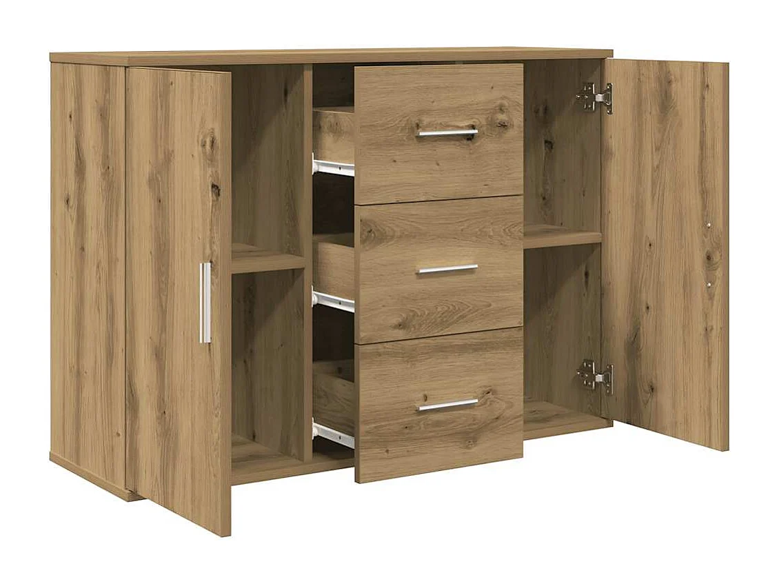 Aparador de roble artesanal 90x29,5x65 cm madera de ingeniería