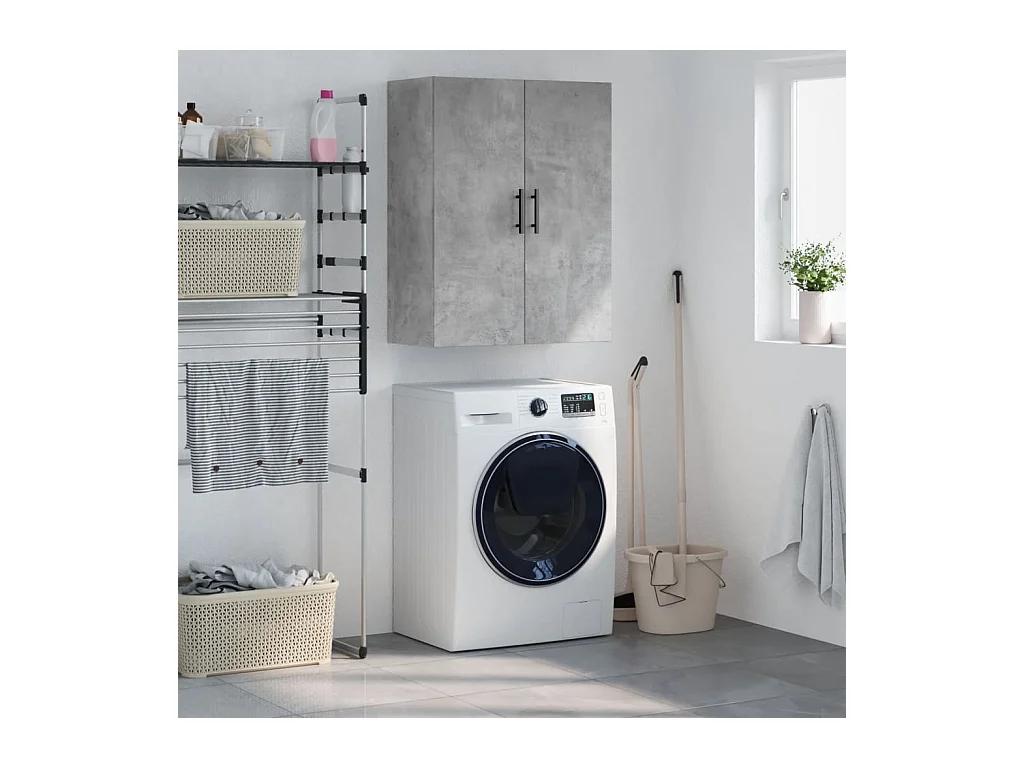 Betongrijze wandkast 69,5x34x90 cm