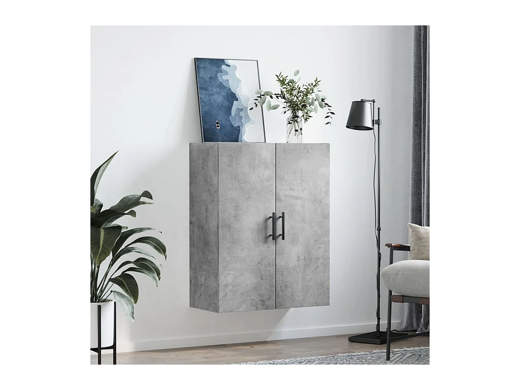 Betongrijze wandkast 69,5x34x90 cm
