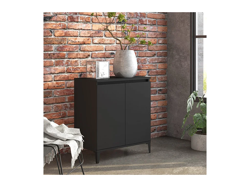 Buffet noir 60x35x70 cm bois d'ingénierie